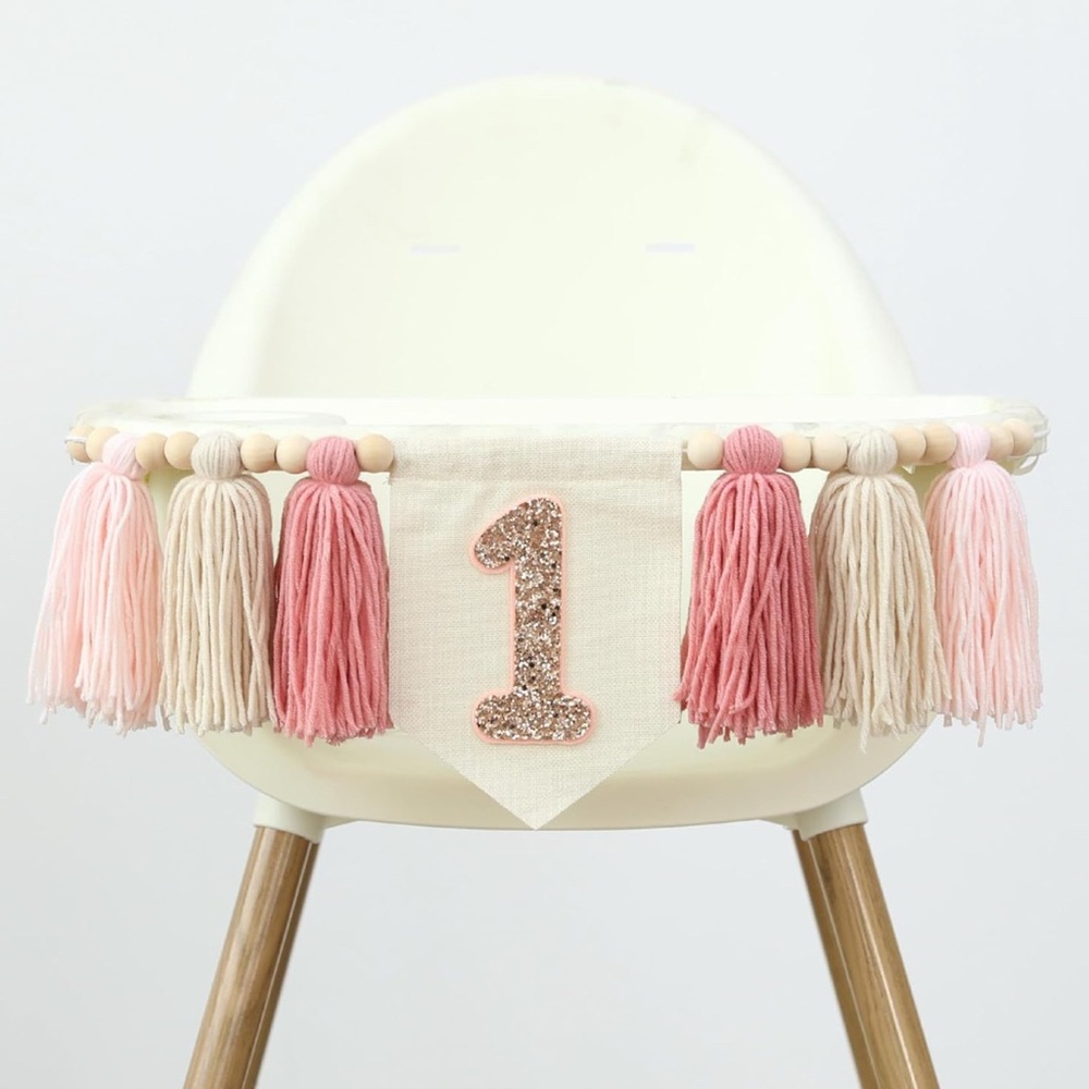 Handmade boho 1st birthday high chair banner